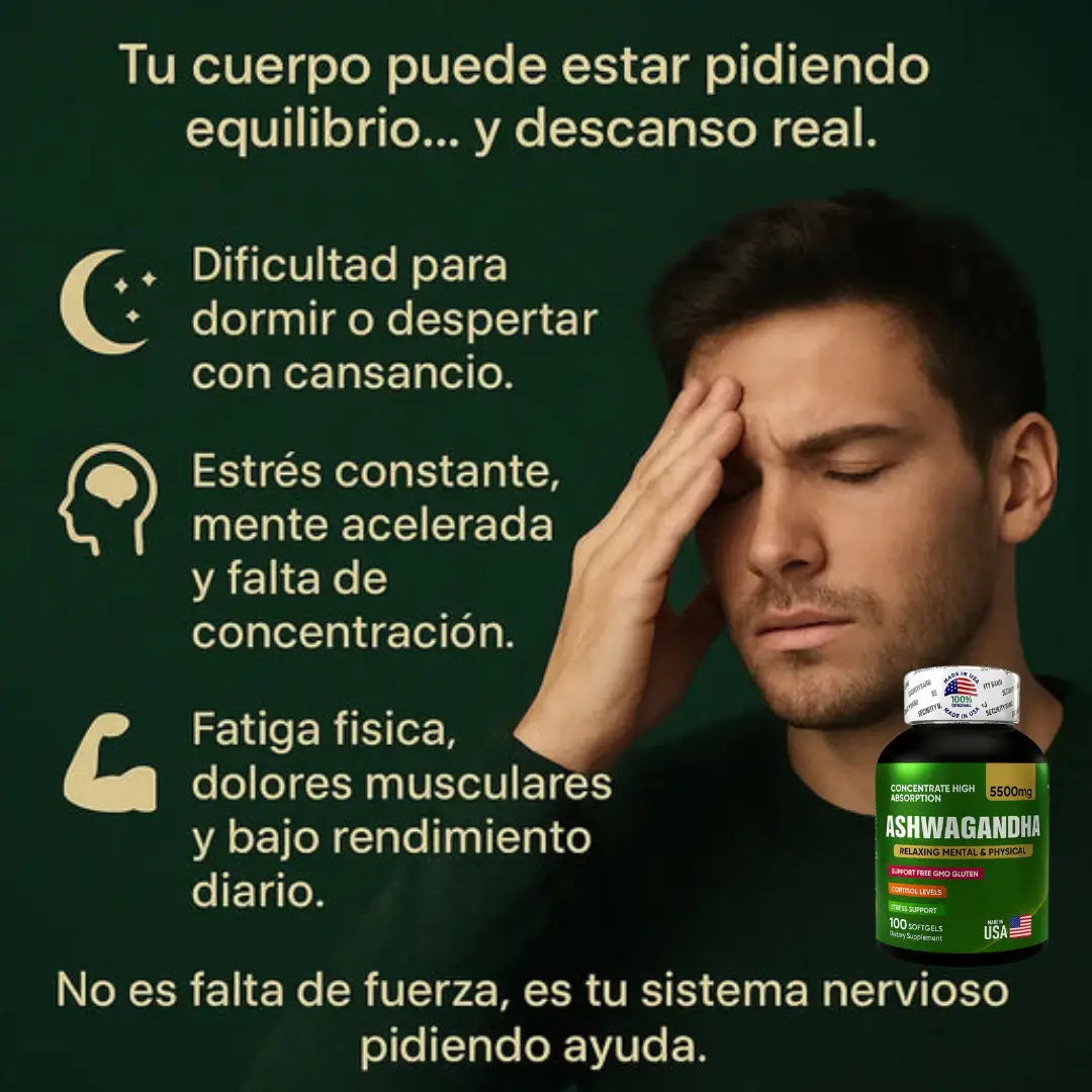 Ashwagandha 100 capsulas (2 meses) - Dile adiós a la ansiedad sin tratamientos químicos