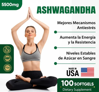 Ashwagandha 100 capsulas (2 meses) - Dile adiós a la ansiedad sin tratamientos químicos